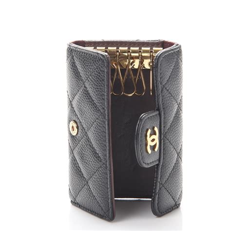 chanel flap key holder|chanel caviar quilted card holder.